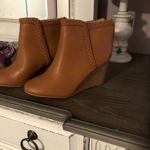 Charming Charlie wedge boots. Butterscotch color.